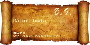 Bálint Imola névjegykártya